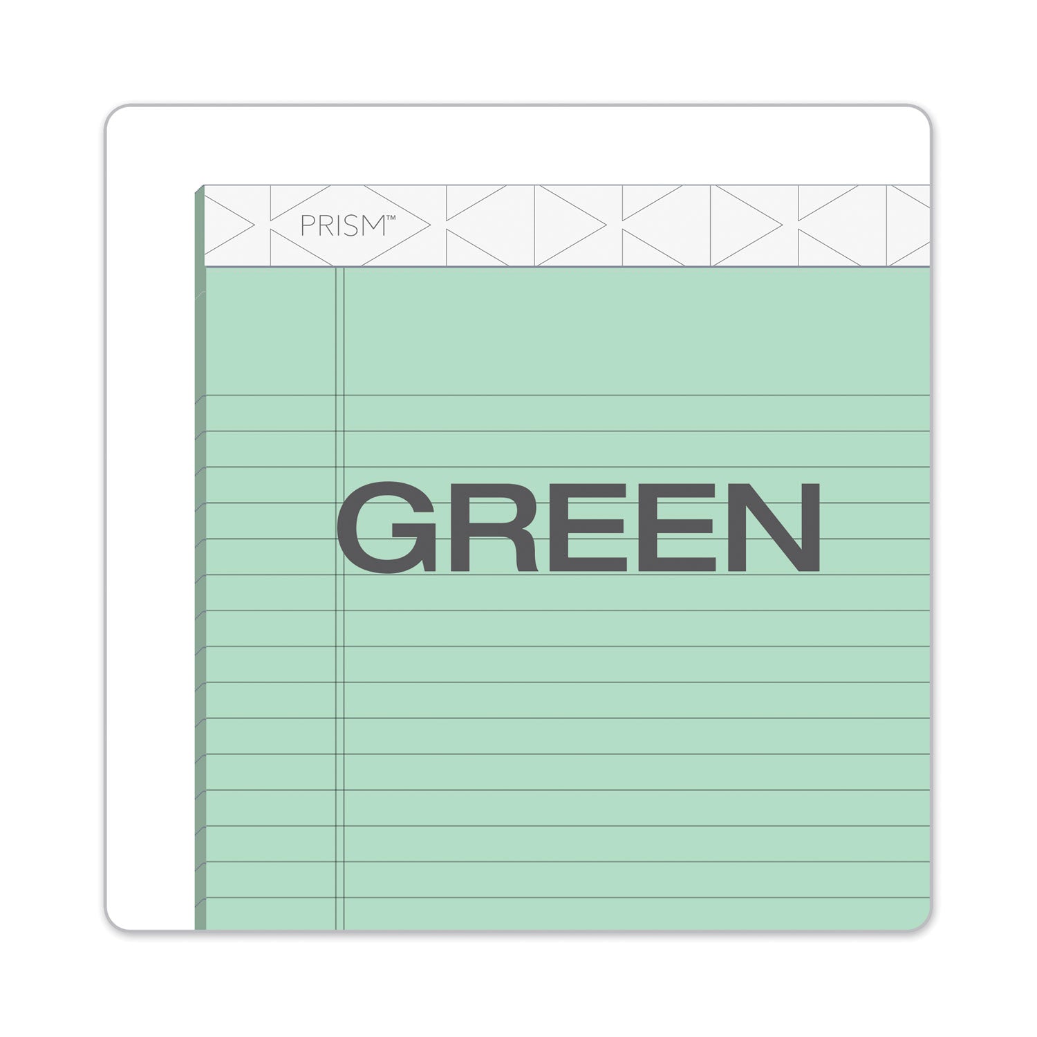 Prism + Colored Writing Pads, Wide/Legal Rule, 50 Pastel Green 8.5 x 11.75 Sheets, 12/Pack - 