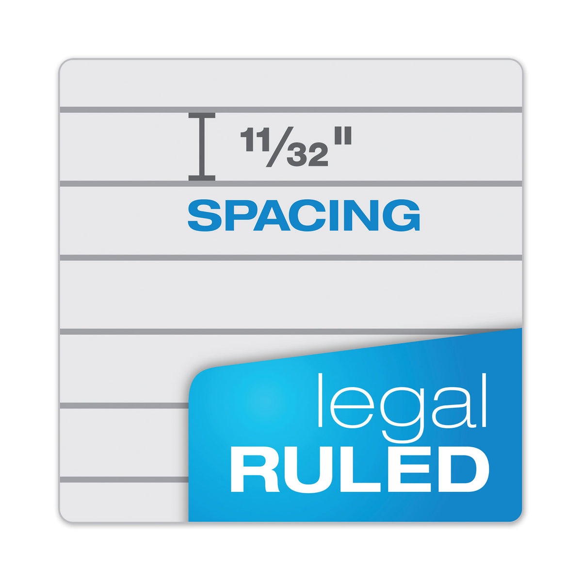 Prism + Colored Writing Pads, Wide/Legal Rule, 50 Pastel Gray 8.5 x 11.75 Sheets, 12/Pack