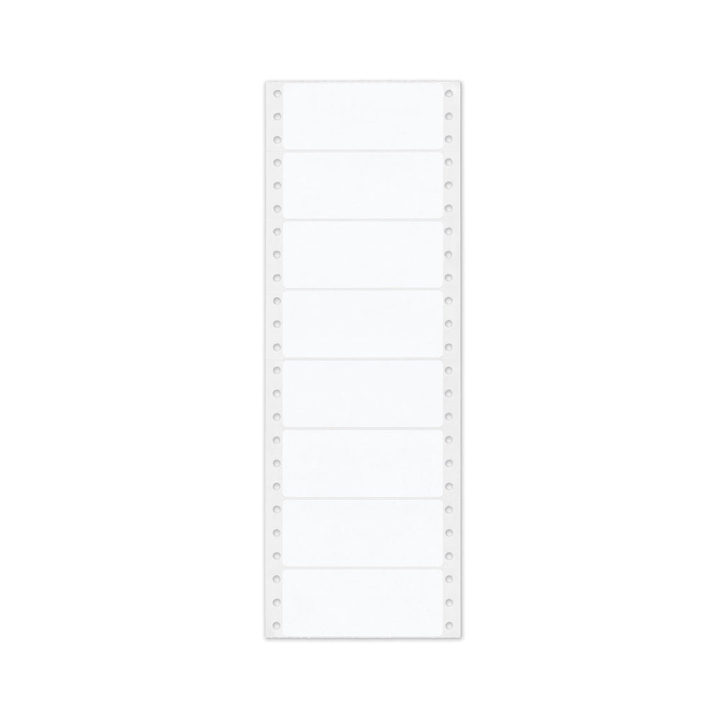 Dot Matrix Printer Mailing Labels, Pin-Fed Printers, 1.44 x 3.5, White, 5,000/Box - 
