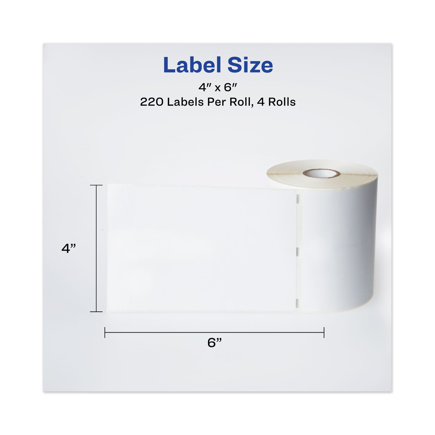 Multipurpose Thermal Labels, 4 x 6, White, 220/Roll, 4 Rolls/Pack - 