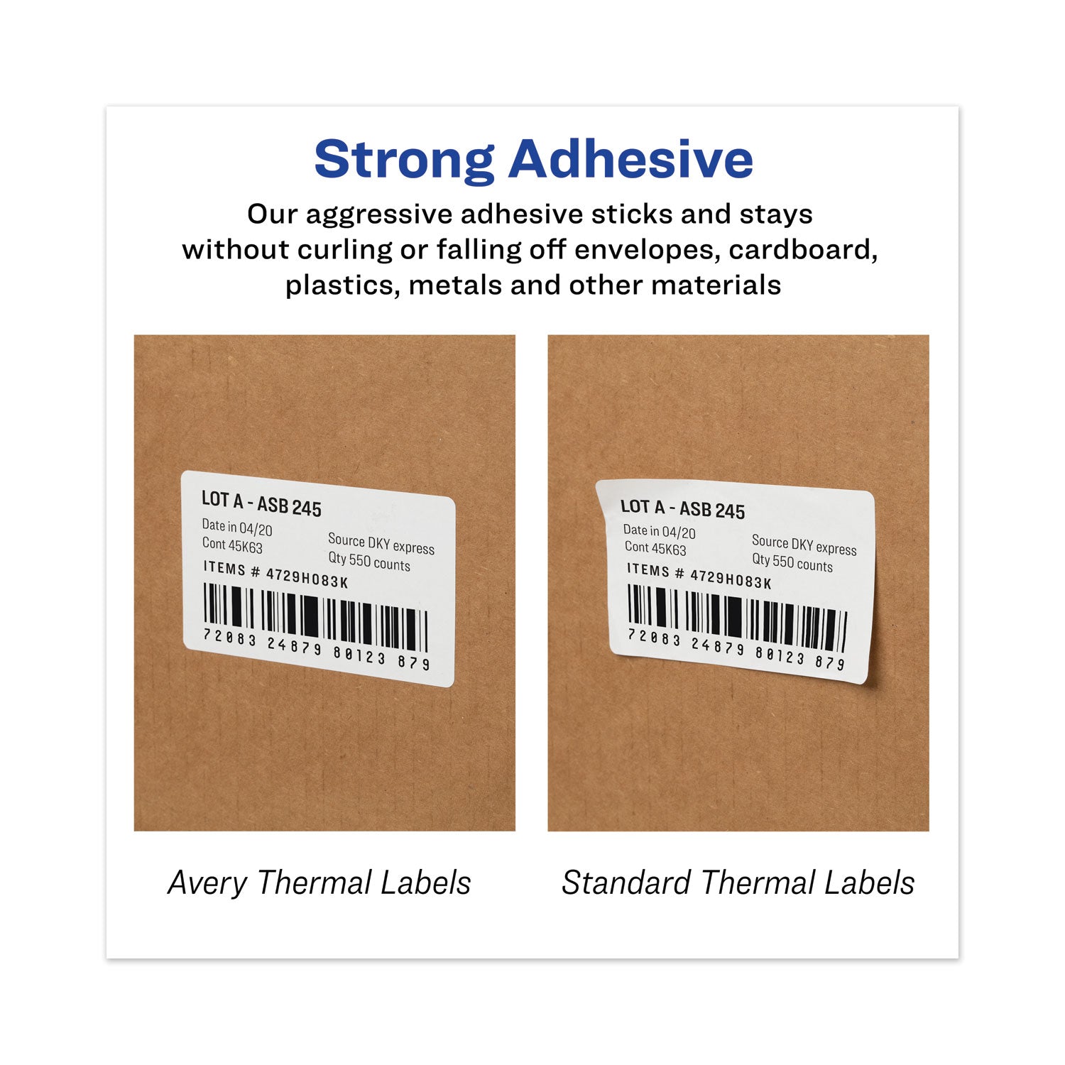 Multipurpose Thermal Labels, 1.13 x 3.5, White, 130/Roll, 2 Rolls/Pack