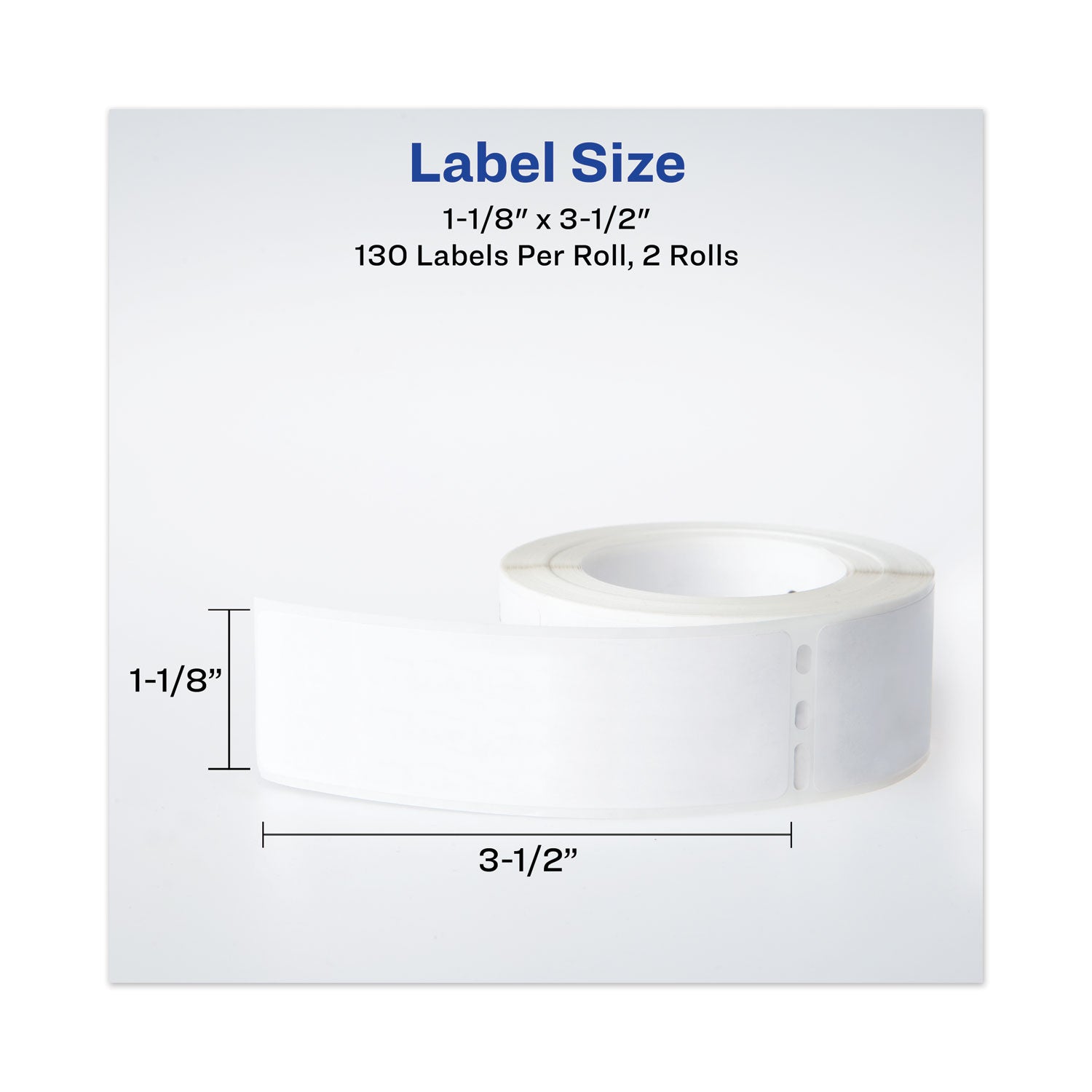 Multipurpose Thermal Labels, 1.13 x 3.5, White, 130/Roll, 2 Rolls/Pack - 