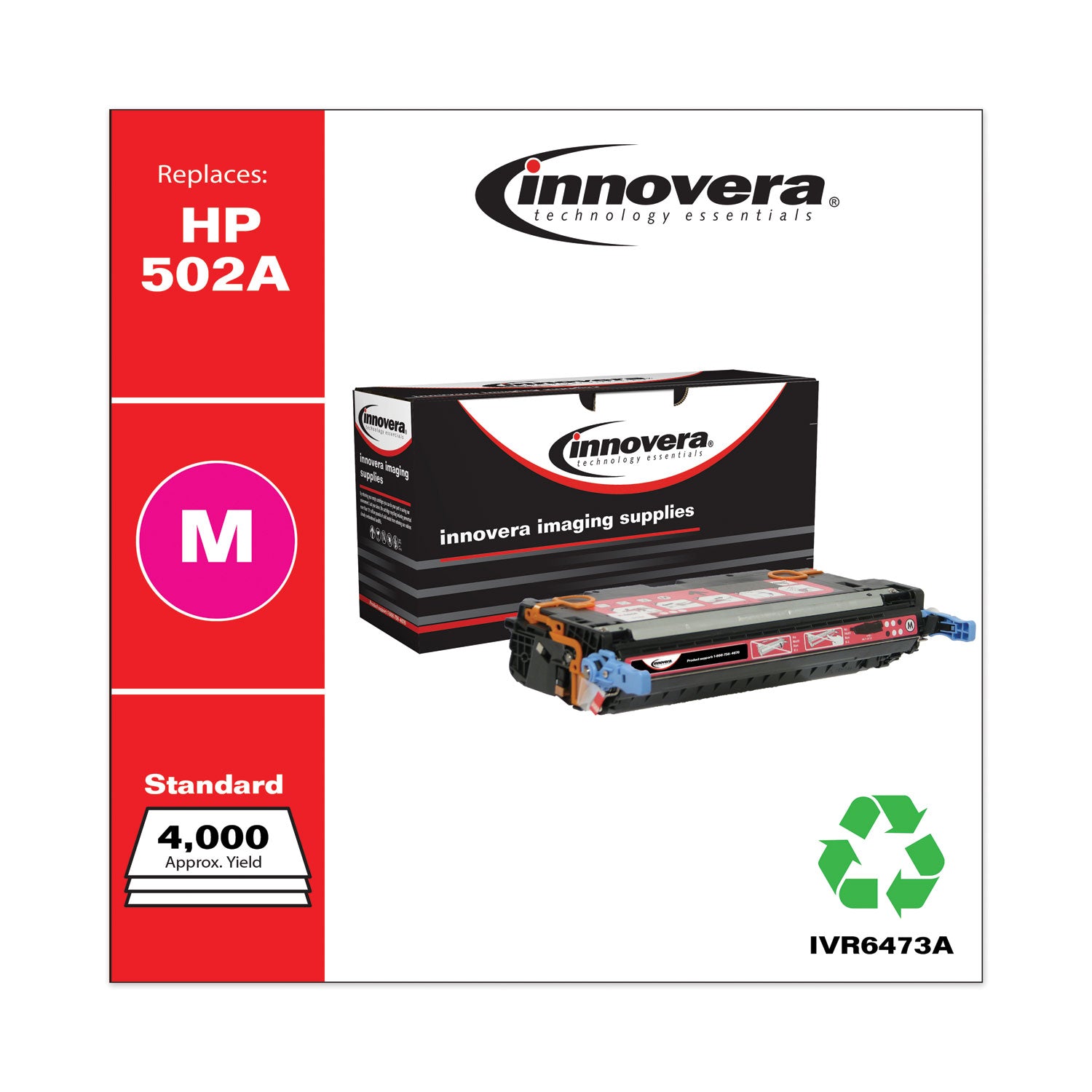 Remanufactured Magenta Toner, Replacement for 502A (Q6473A), 4,000 Page-Yield
