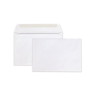 Open-Side Booklet Envelope, #6 1/2, Hub Flap, Gummed Closure, 6 x 9, White, 100/Box