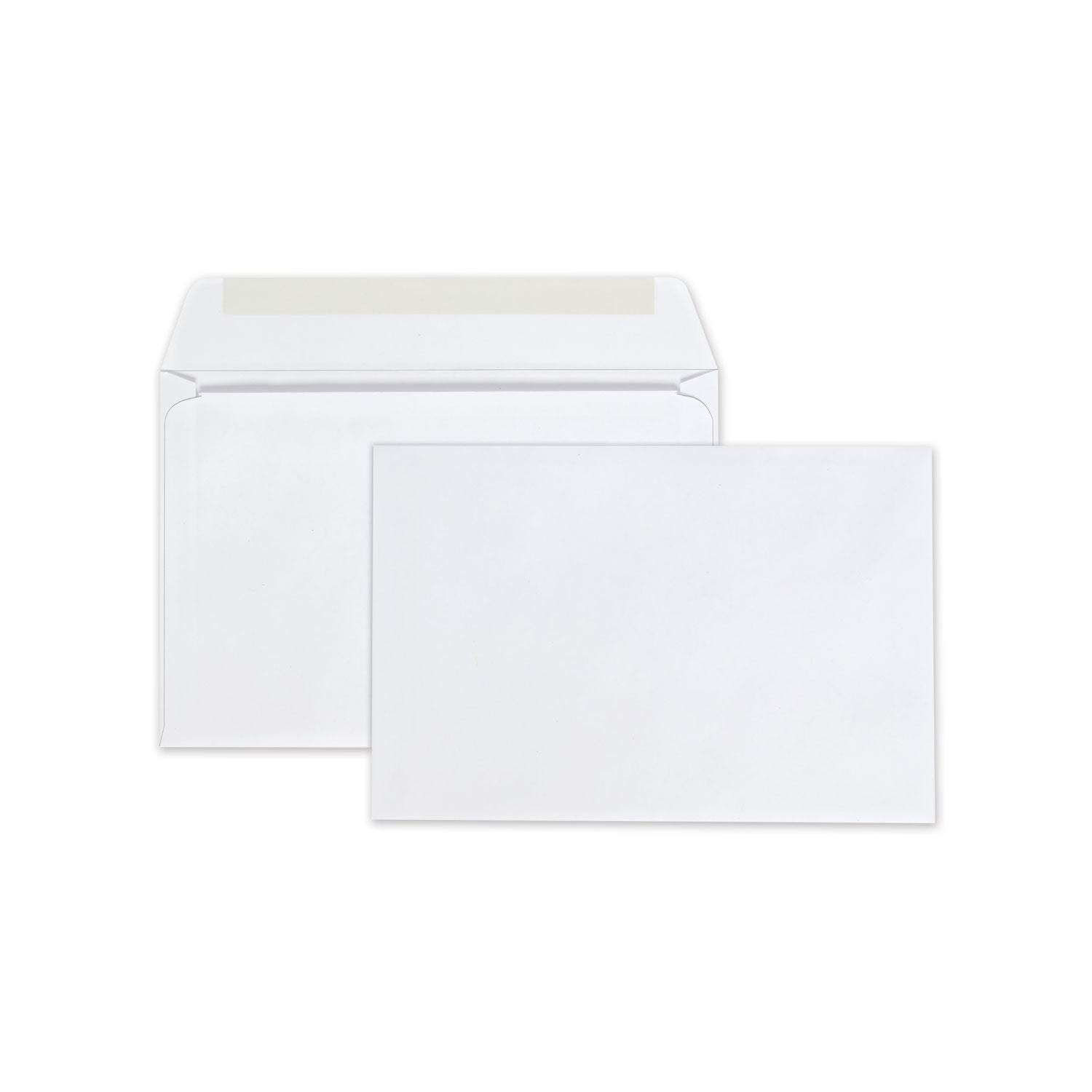 Open-Side Booklet Envelope, #6 1/2, Hub Flap, Gummed Closure, 6 x 9, White, 100/Box - 