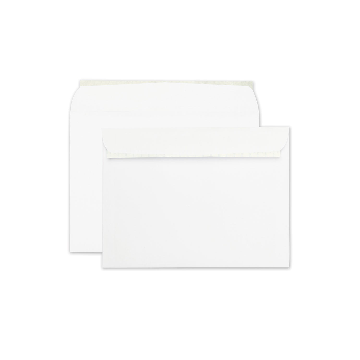 Open-Side Booklet Envelope, #10 1/2, Cheese Blade Flap, Redi-Strip Adhesive Closure, 9 x 12, White, 100/Box - 