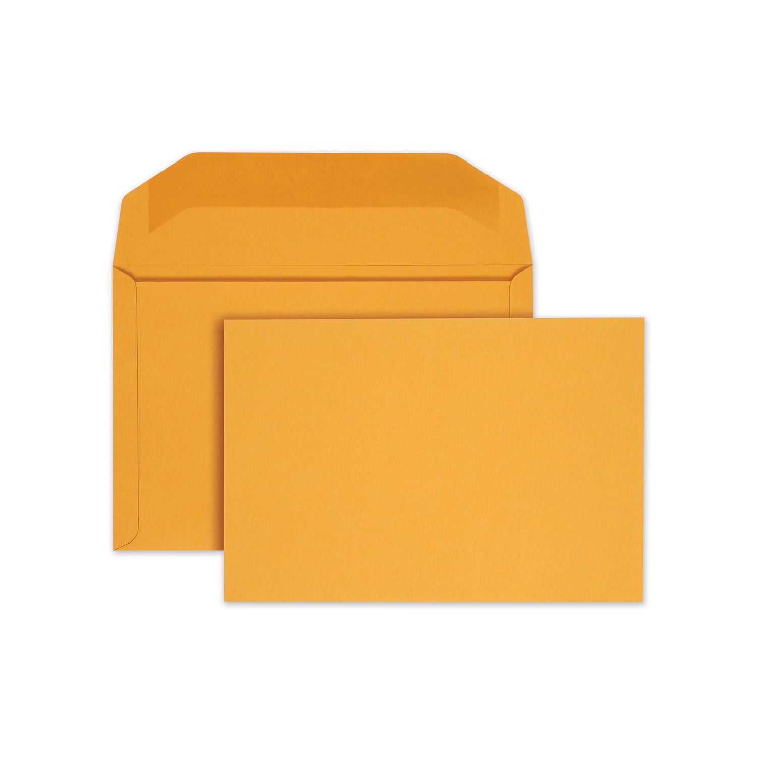 Open-Side Booklet Envelope, #15, Hub Flap, Gummed Closure, 10 x 15, Manila, 100/Box - 