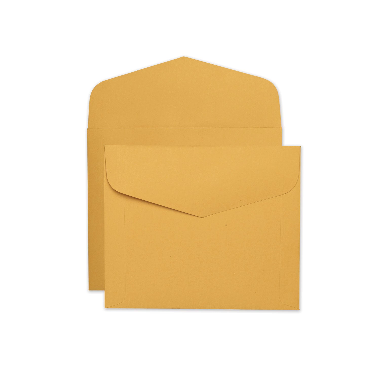 Open-Side Booklet Envelope, #13 1/2, Hub Flap, Gummed Closure, 10 x 12, Brown Kraft, 100/Box - 