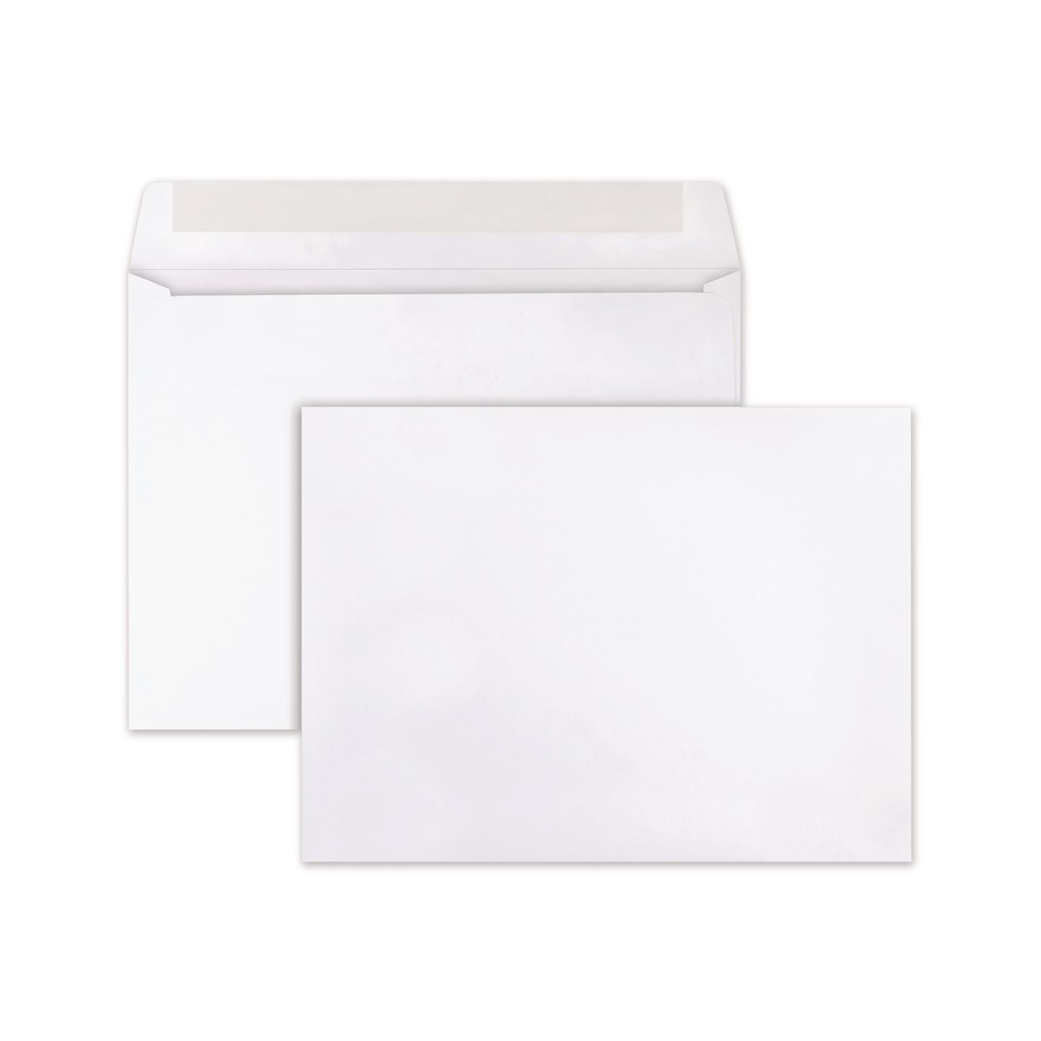 Open-Side Booklet Envelope, #10 1/2, Cheese Blade Flap, Gummed Closure, 9 x 12, White, 250/Box
