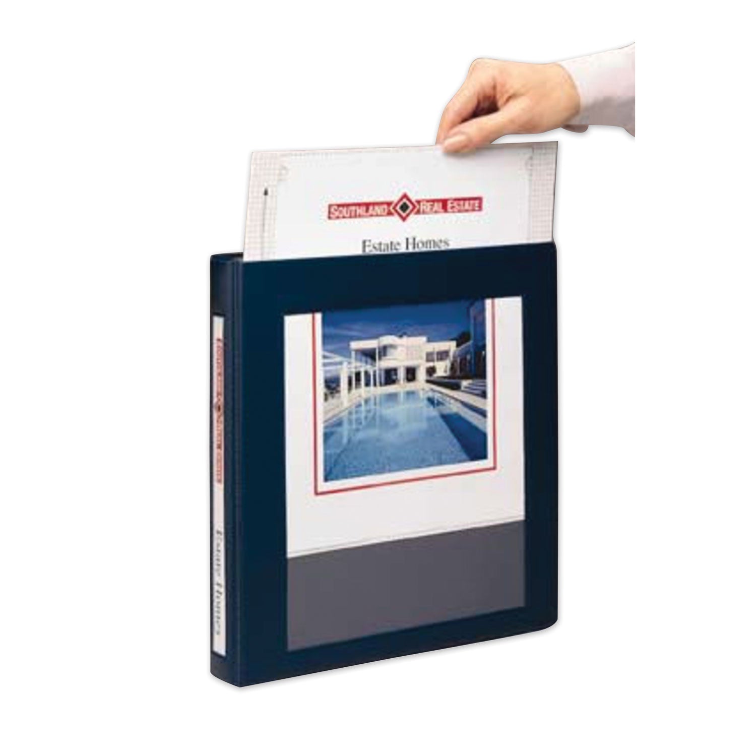 Framed View Heavy-Duty Binders, 3 Rings, 1.5" Capacity, 11 x 8.5, Navy Blue - 