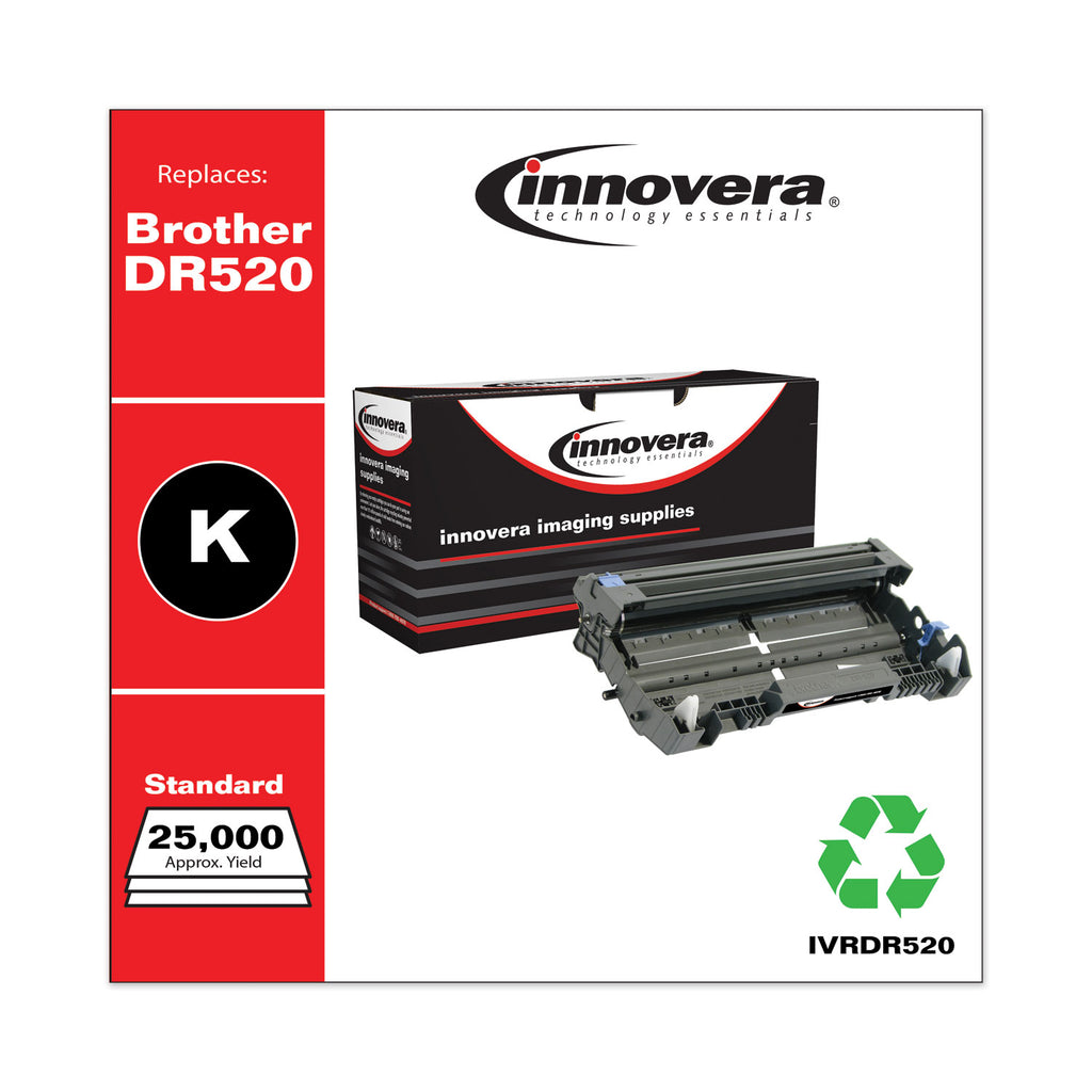 Remanufactured Black Drum Unit, Replacement for DR520, 25,000 Page-Yield - 