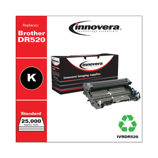 Remanufactured Black Drum Unit, Replacement for DR520, 25,000 Page-Yield - 
