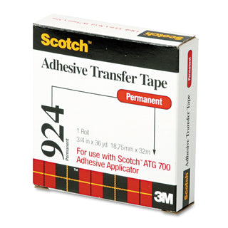 ATG Adhesive Transfer Tape Roll, Permanent, Holds Up to 0.5 lbs, 0.75" x 36 yds, Clear - 