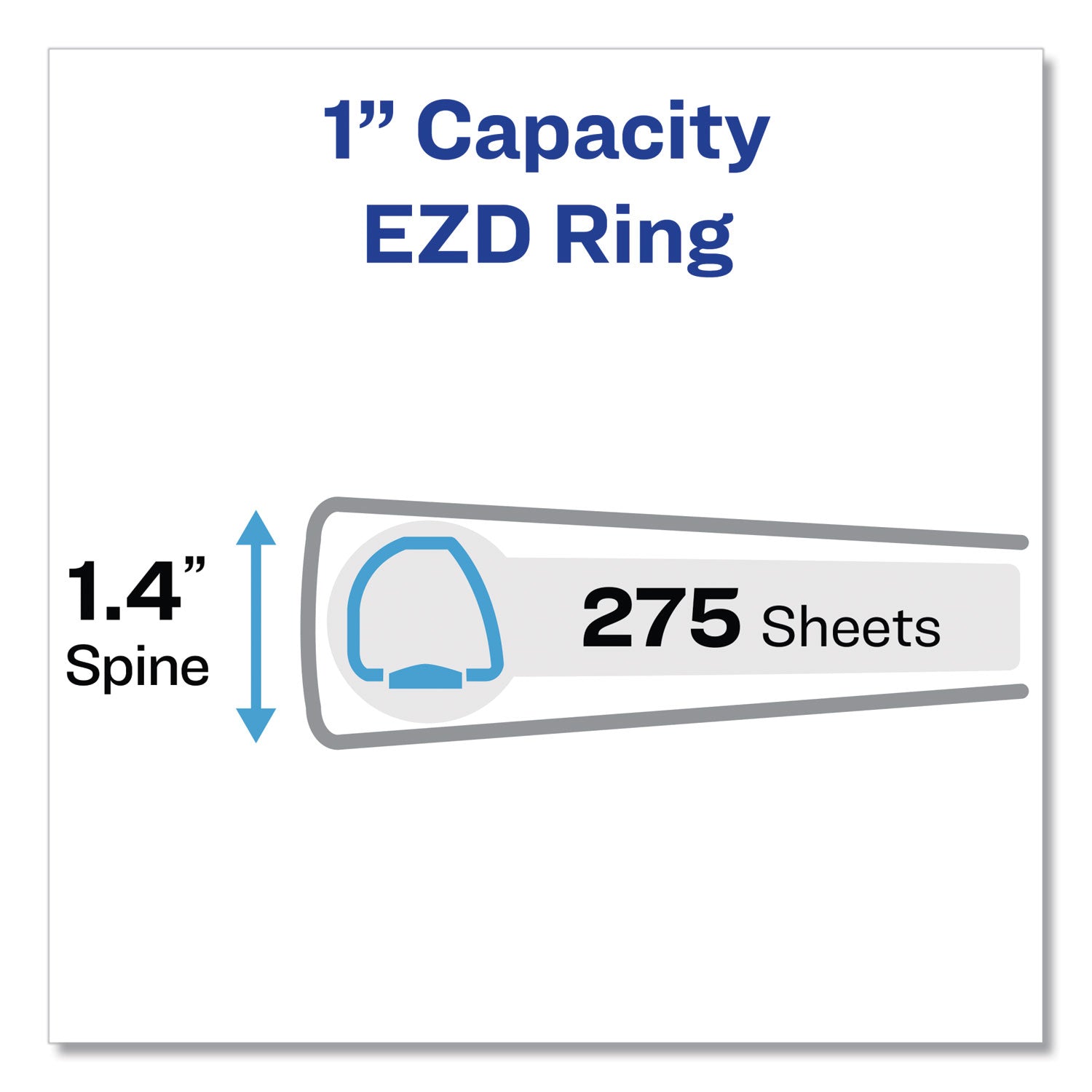 Framed View Heavy-Duty Binders, 3 Rings, 1" Capacity, 11 x 8.5, White - 