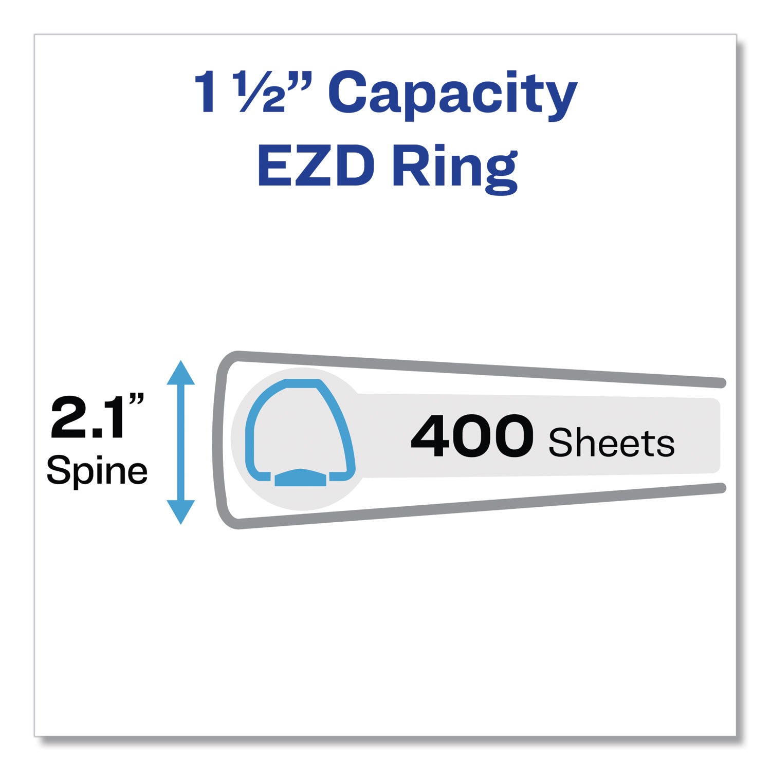 Framed View Heavy-Duty Binders, 3 Rings, 1.5" Capacity, 11 x 8.5, White - 