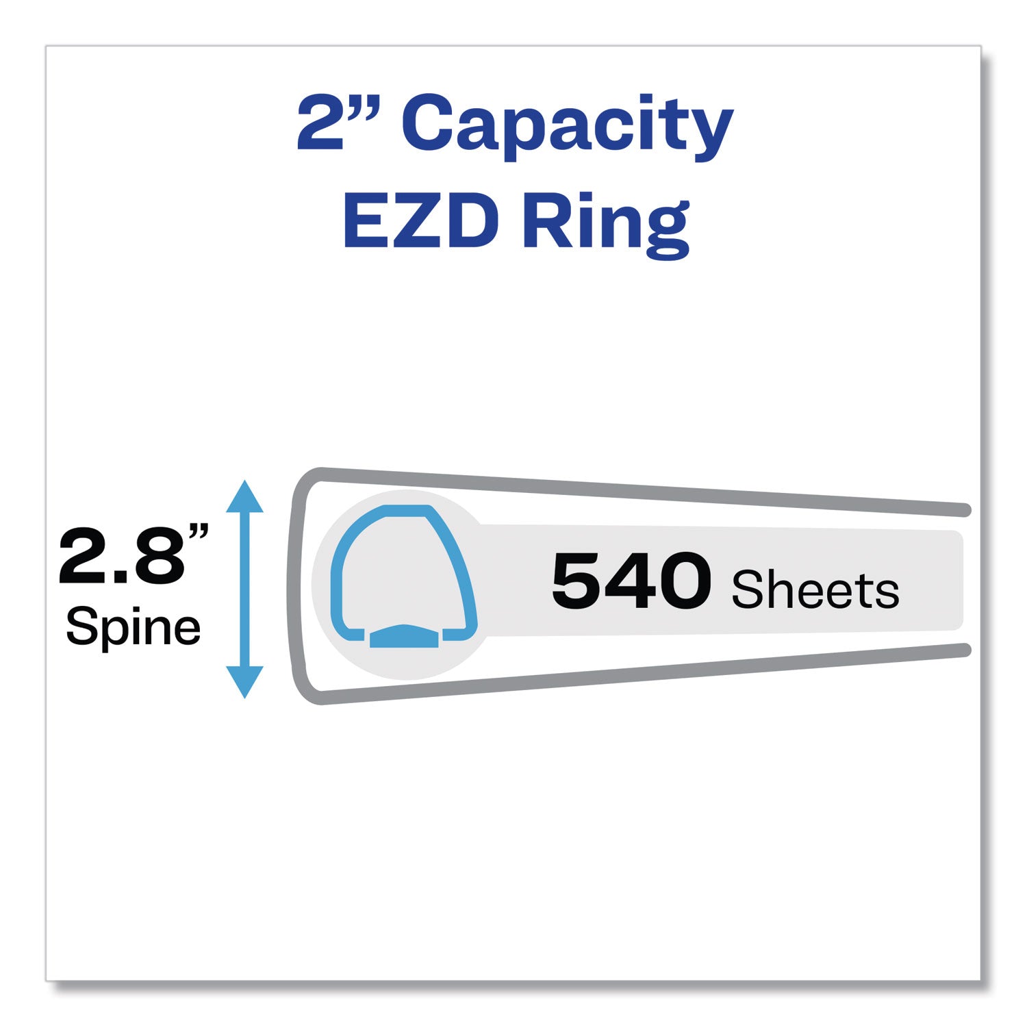 Framed View Heavy-Duty Binders, 3 Rings, 2" Capacity, 11 x 8.5, White - 