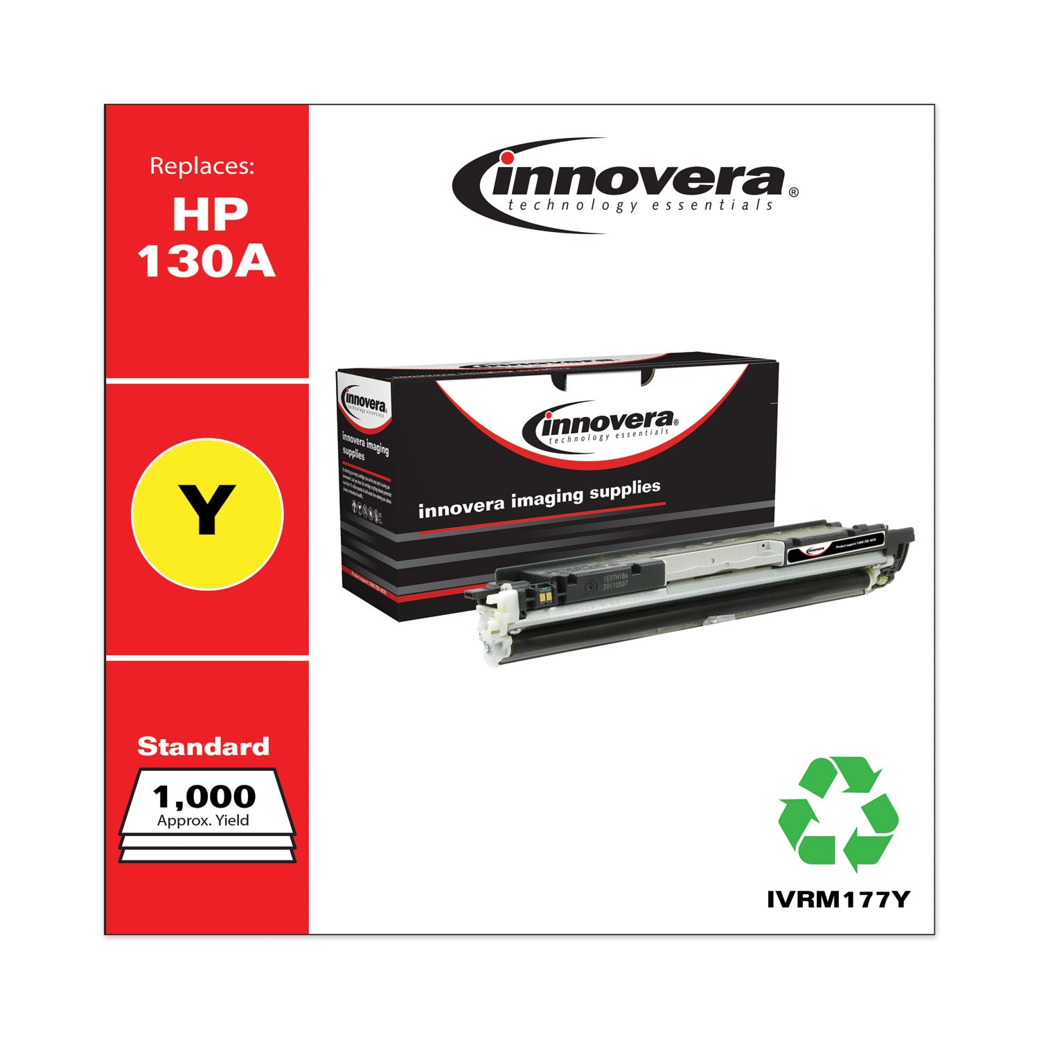Remanufactured Yellow Toner, Replacement for 130A (CF352A), 1,000 Page-Yield, Ships in 1-3 Business Days
