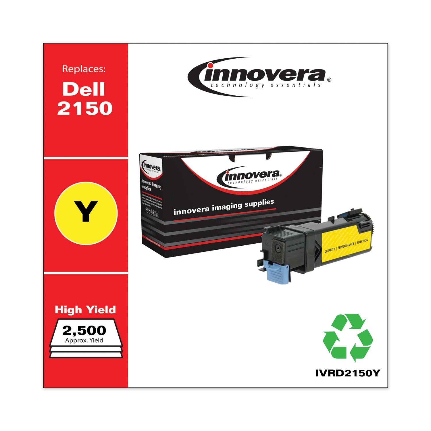 Remanufactured Yellow High-Yield Toner, Replacement for 331-0718, 2,500 Page-Yield, Ships in 1-3 Business Days