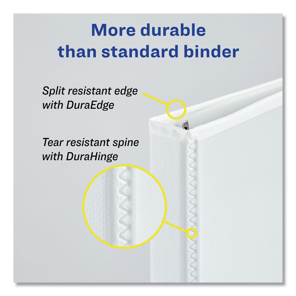 Heavy-Duty View Binders, 3 Rings, 3" Capacity, 11 x 17, White