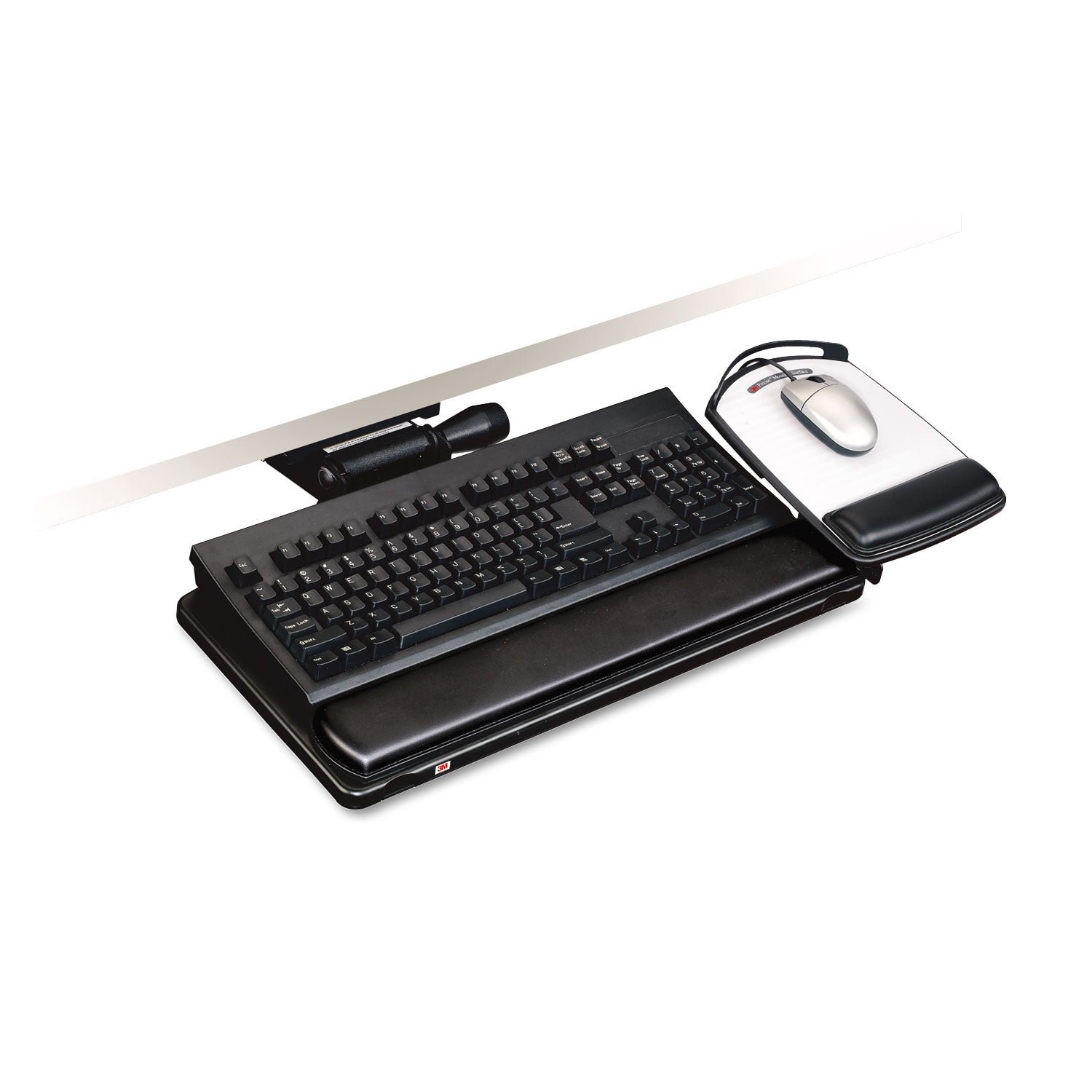 Easy Adjust Keyboard Tray, Highly Adjustable Platform, 23" Track, Black - 