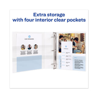 TouchGuard Protection Heavy-Duty View Binders with Slant Rings, 3 Rings, 1.5" Capacity, 11 x 8.5, White