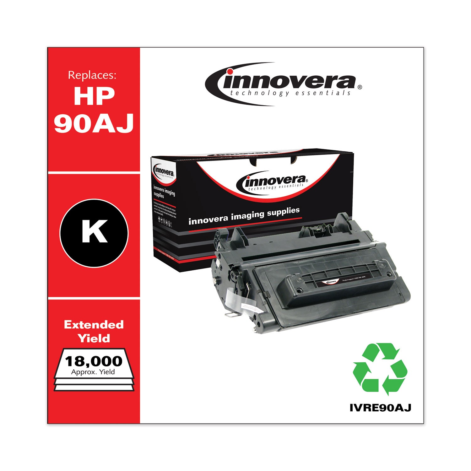 Remanufactured Black Extended-Yield Toner, Replacement for 90A (CE390AJ), 18,000 Page-Yield, Ships in 1-3 Business Days