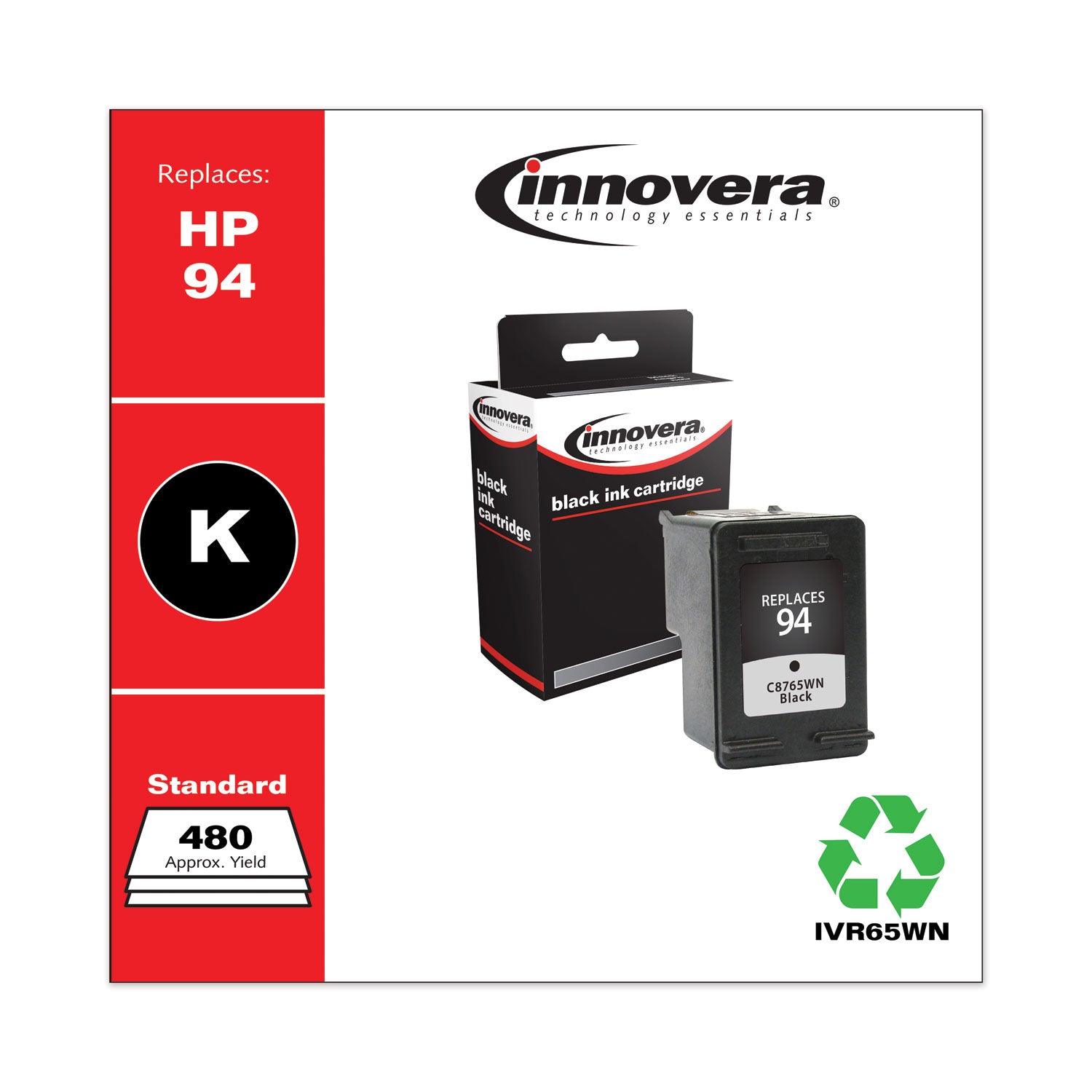 Remanufactured Black Ink, Replacement for 94 (C8765WN), 480 Page-Yield, Ships in 1-3 Business Days - 