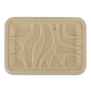 Fiber Trays, PLA Lined, PFAS Free, 1-Compartment, 8.2 x 5.7 x 0.7, Natural, Paper, 500/Carton