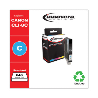 Remanufactured Cyan Ink, Replacement for CLI8C (0621B002), 640 Page-Yield - 