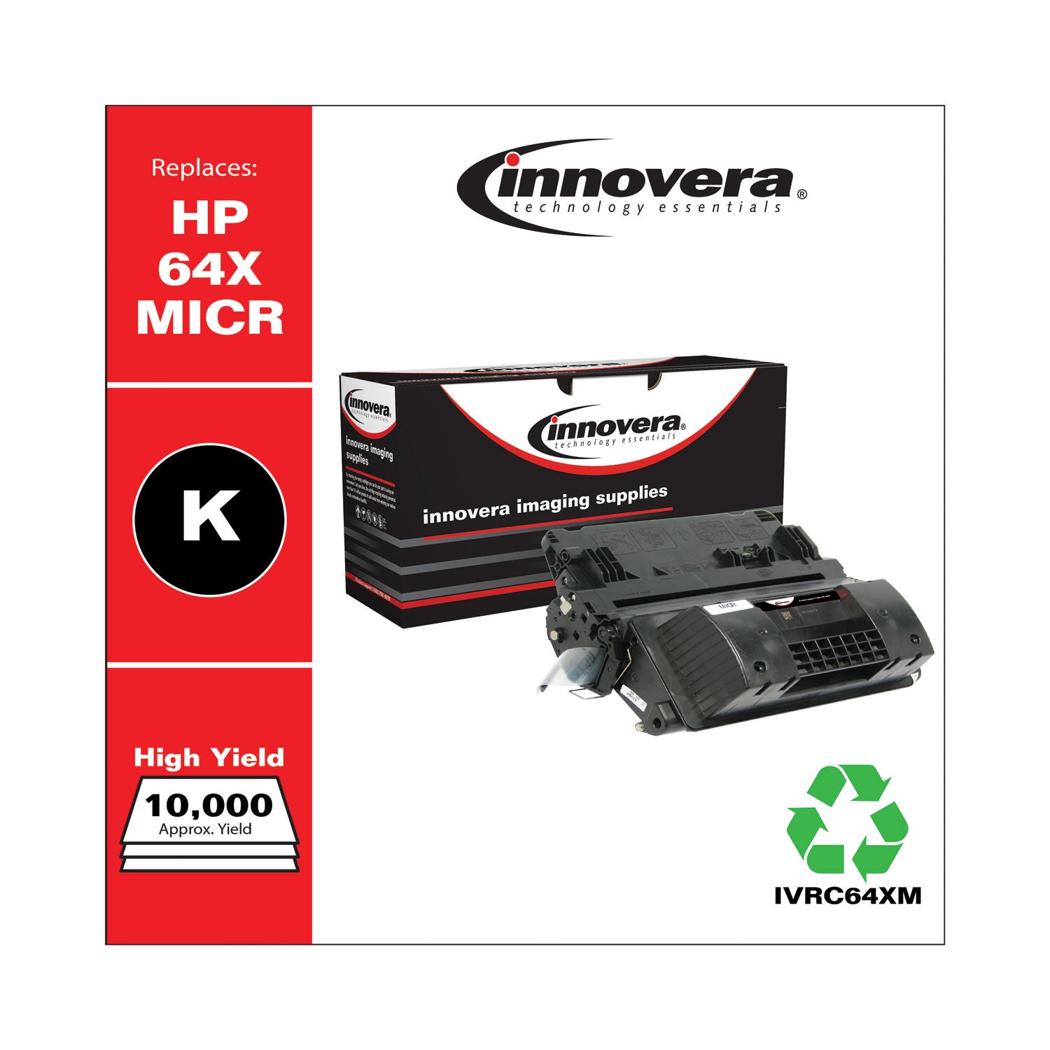 Remanufactured Black High-Yield MICR Toner, Replacement for 64XM (CC364XM), 24,000 Page-Yield, Ships in 1-3 Business Days