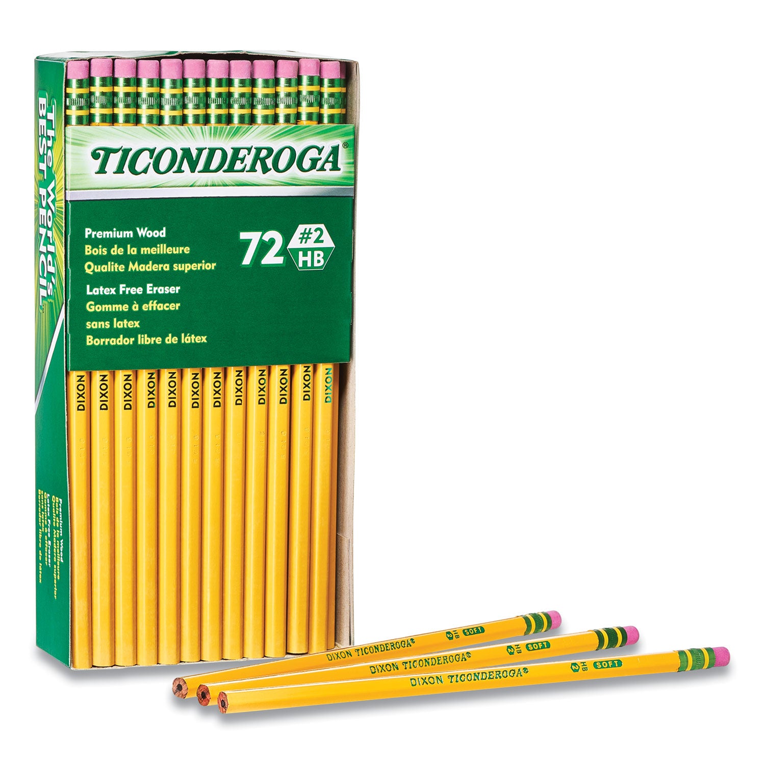 Pencils, HB (#2), Black Lead, Yellow Barrel, 72/Pack - 