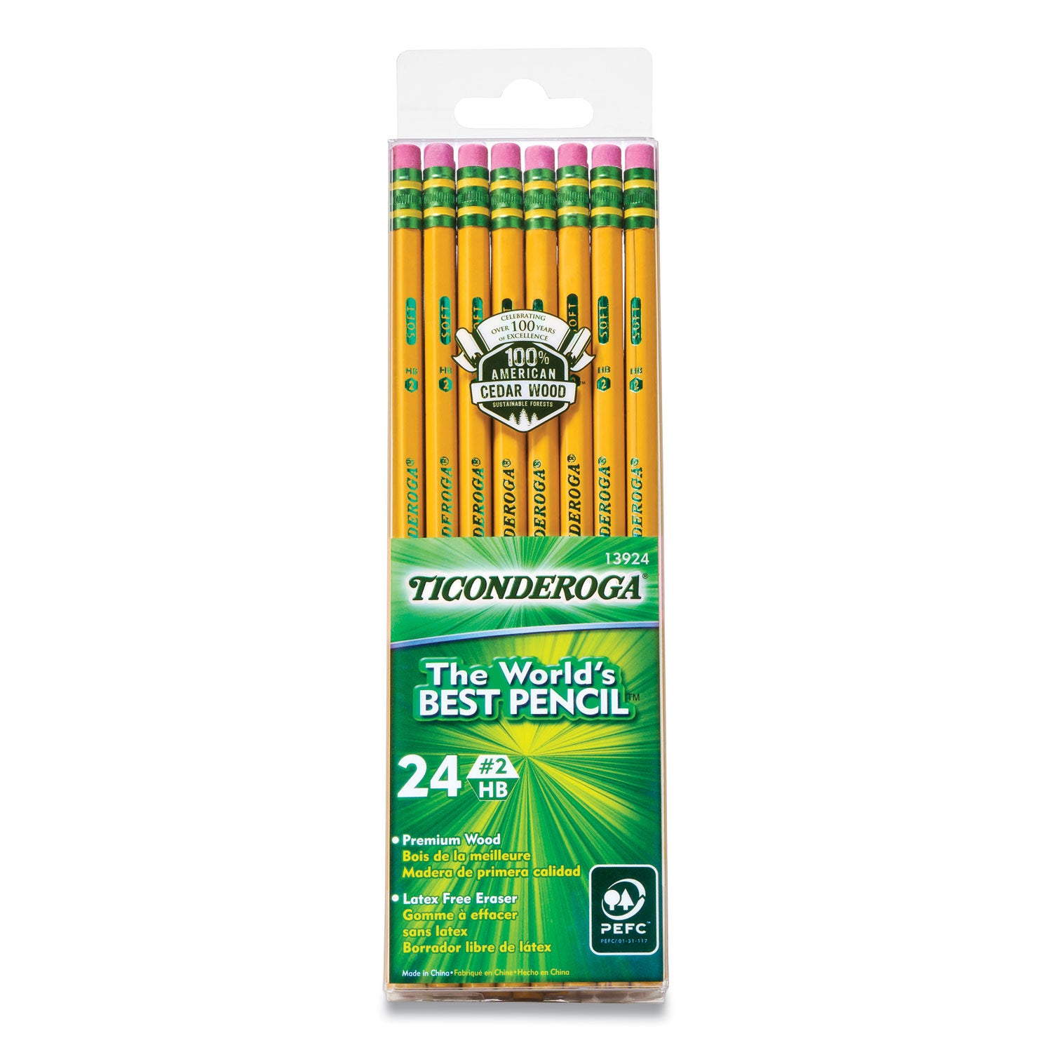 Pencils, HB (#2), Black Lead, Yellow Barrel, 24/Pack - 