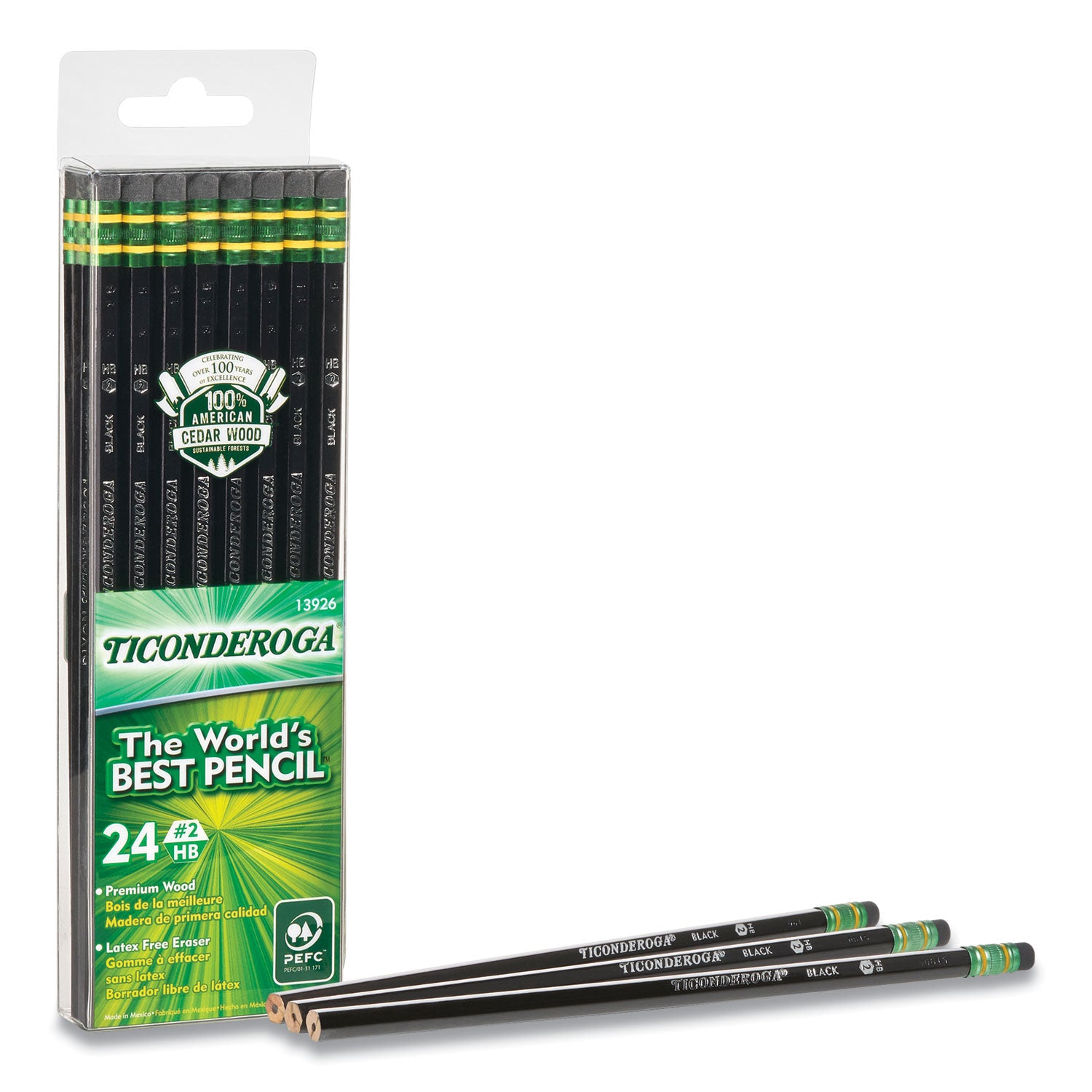 pencils-hb-#2-black-lead-black-barrel-24-pack_dix13926 - 2