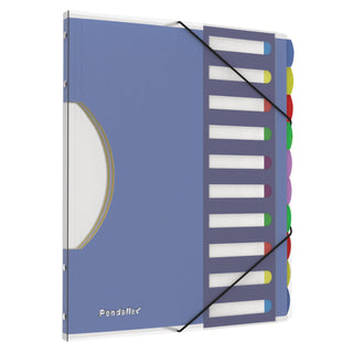PileSmart Project Sorters, 0.75" Expansion, 10 Sections, Elastic Cord Closure, 1/10-Cut Tabs, Letter Size, Blue