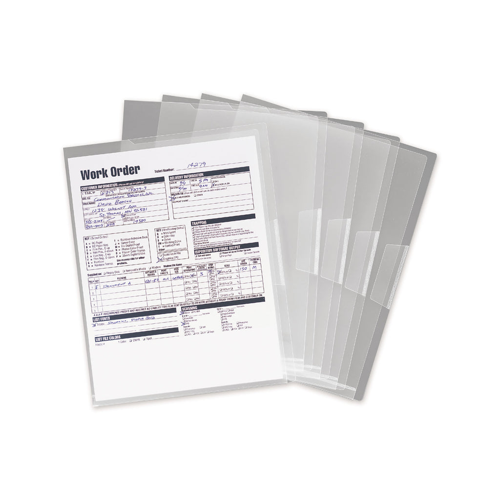 Poly Translucent Project Jackets, Letter Size, Clear, 5/Pack - 