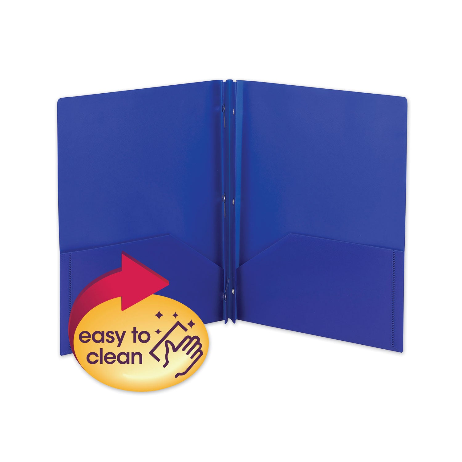 Poly Two-Pocket Folder with Fasteners, 180-Sheet Capacity, 11 x 8.5, Blue, 25/Box - 