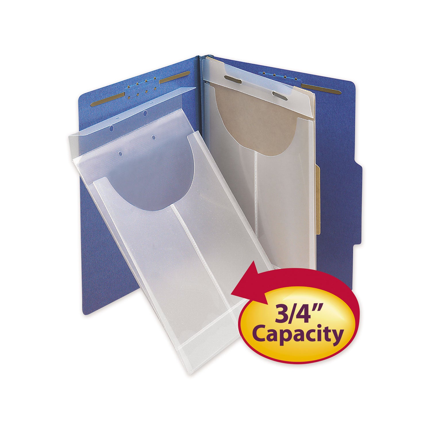Two-Hole Letter/Legal Poly Expanding Jackets, 2-Hole Punched, Letter/Legal Size, Clear, 24/Box - 