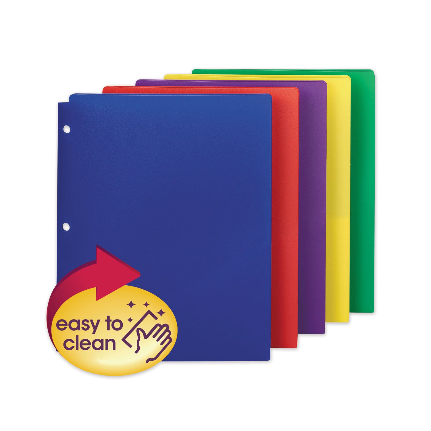 poly-snap-in-two-pocket-folder-50-sheet-capacity-11-x-85-assorted-10-pack_smd87939 - 1