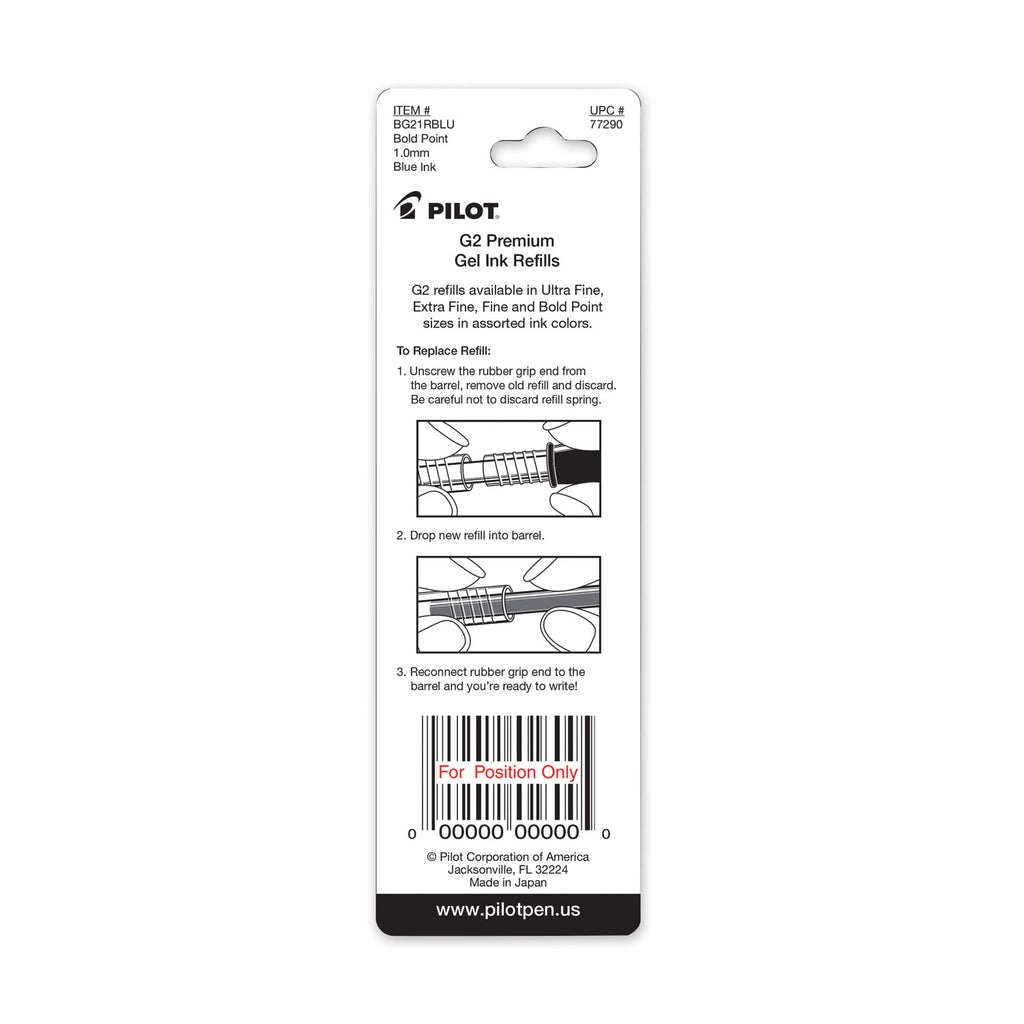 Pilot Rollerball Pen Refill, Sold as 1 Package, 2 Each per Package
