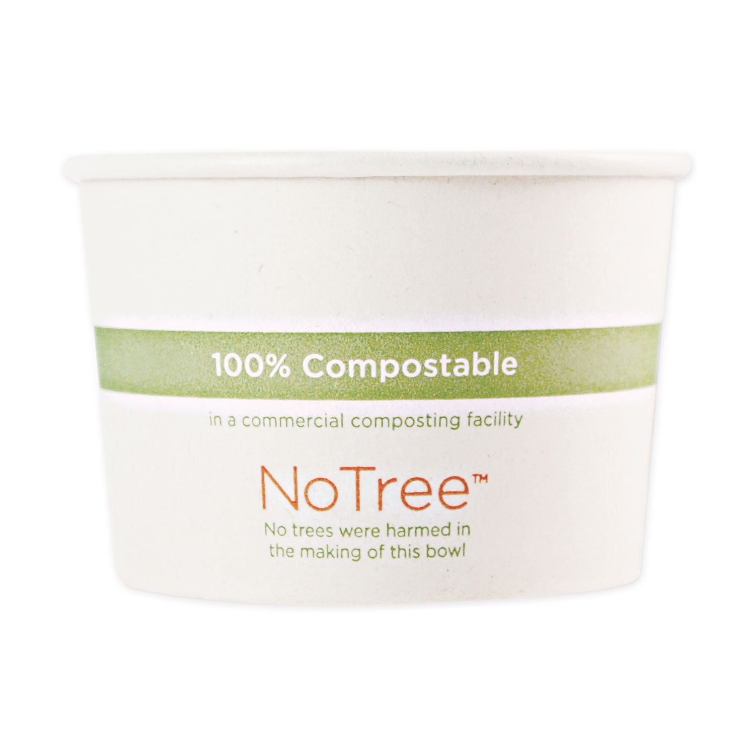 No Tree Paper Bowls, 8 oz, 3.4" Diameter x 2.3"h, Natural, Sugarcane, 1,000/Carton