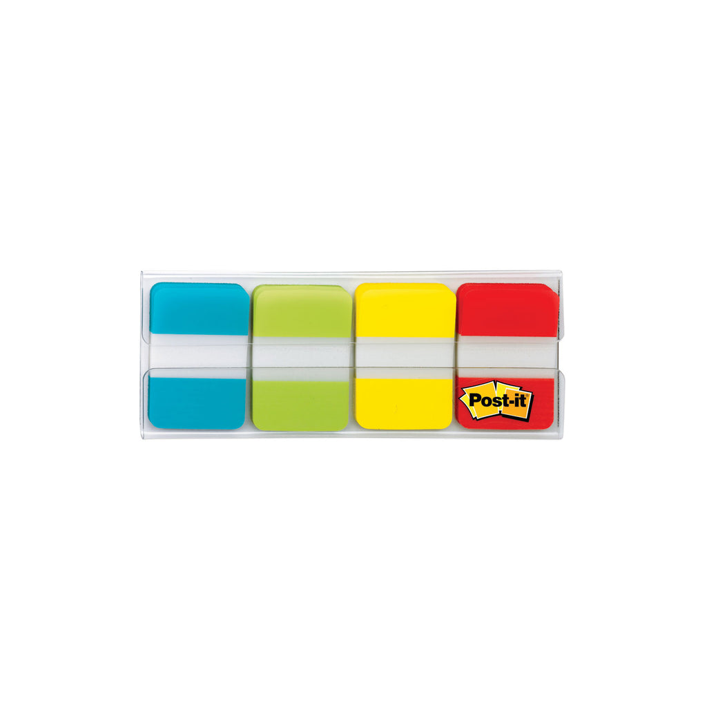 1" Wide Tabs with Dispenser, Aqua, Lime, Red, Yellow, 88/Pack