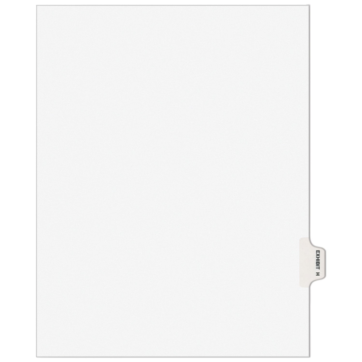 Avery-Style Preprinted Legal Side Tab Divider, 26-Tab, Exhibit H, 11 x 8.5, White, 25/Pack, (1378) - 