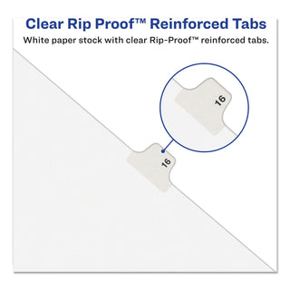 Avery-Style Preprinted Legal Bottom Tab Divider, 26-Tab, Exhibit E, 11 x 8.5, White, 25/PK - 