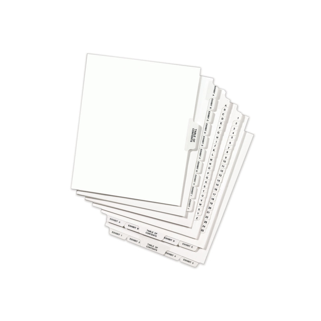 Avery-Style Preprinted Legal Side Tab Divider, 26-Tab, Exhibit I, 11 x 8.5, White, 25/Pack, (1379) - 