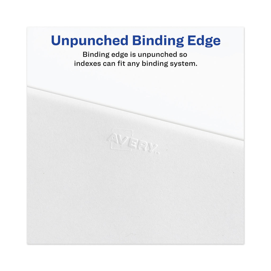 Avery-Style Preprinted Legal Bottom Tab Divider, 26-Tab, Exhibit A, 11 x 8.5, White, 25/PK - 
