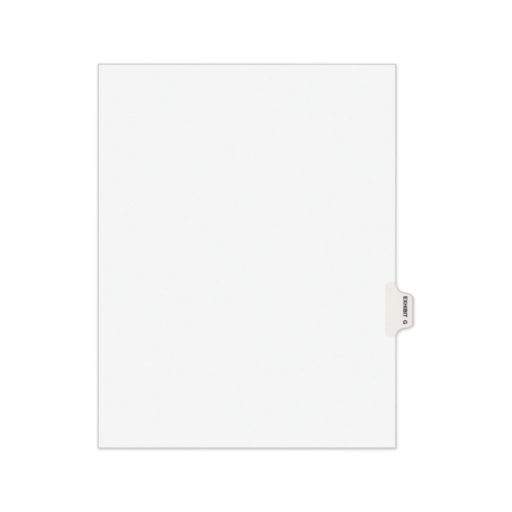Avery-Style Preprinted Legal Side Tab Divider, 26-Tab, Exhibit G, 11 x 8.5, White, 25/Pack - 