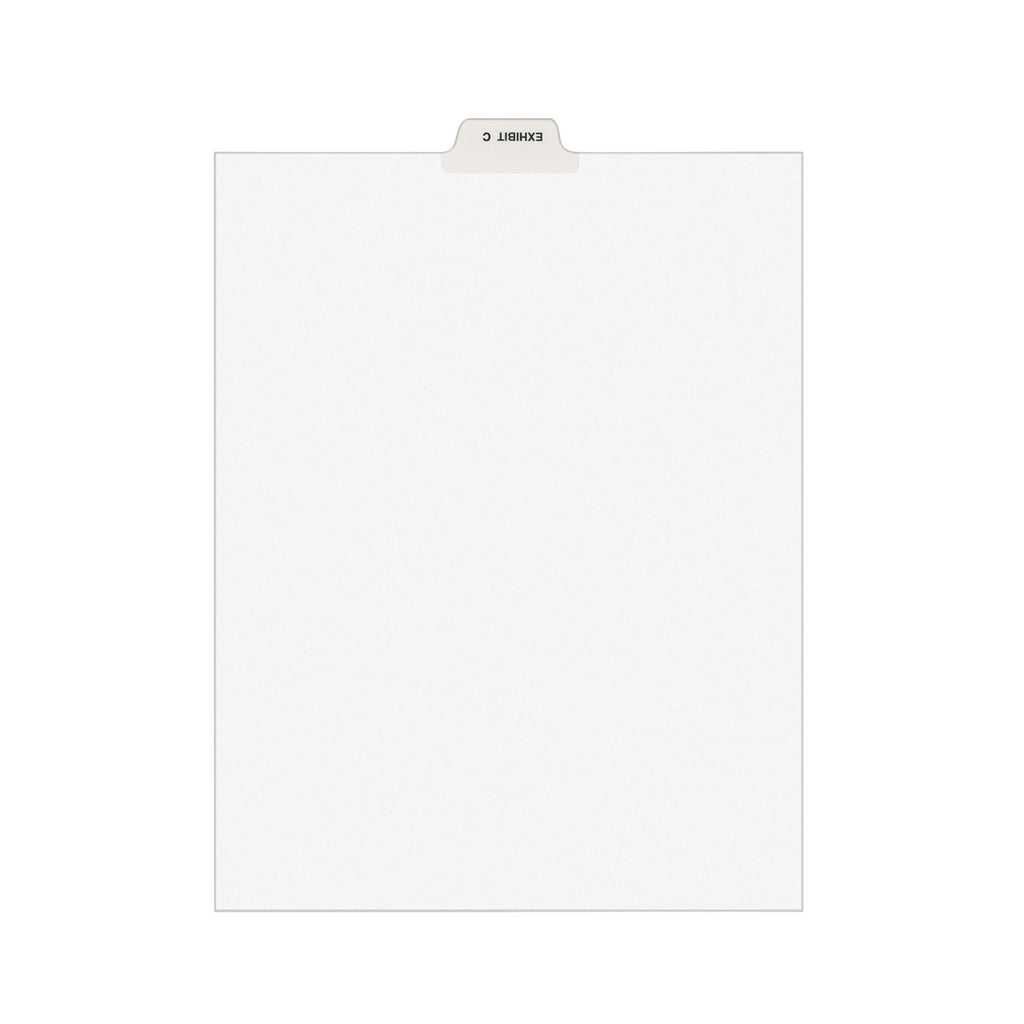 Avery-Style Preprinted Legal Bottom Tab Divider, 26-Tab, Exhibit C, 11 x 8.5, White, 25/PK - 