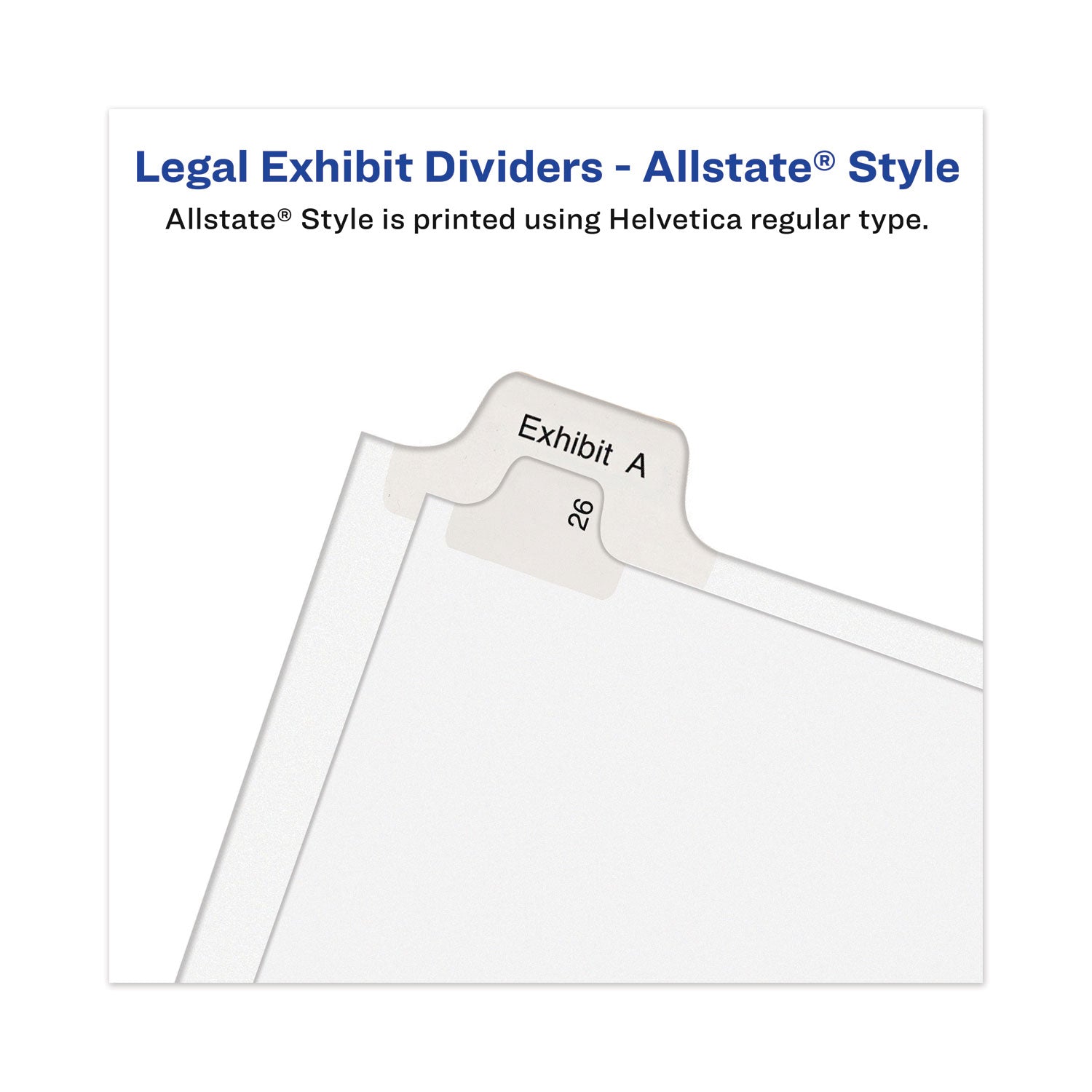 Avery-Style Preprinted Legal Bottom Tab Divider, 26-Tab, Exhibit B, 11 x 8.5, White, 25/PK - 