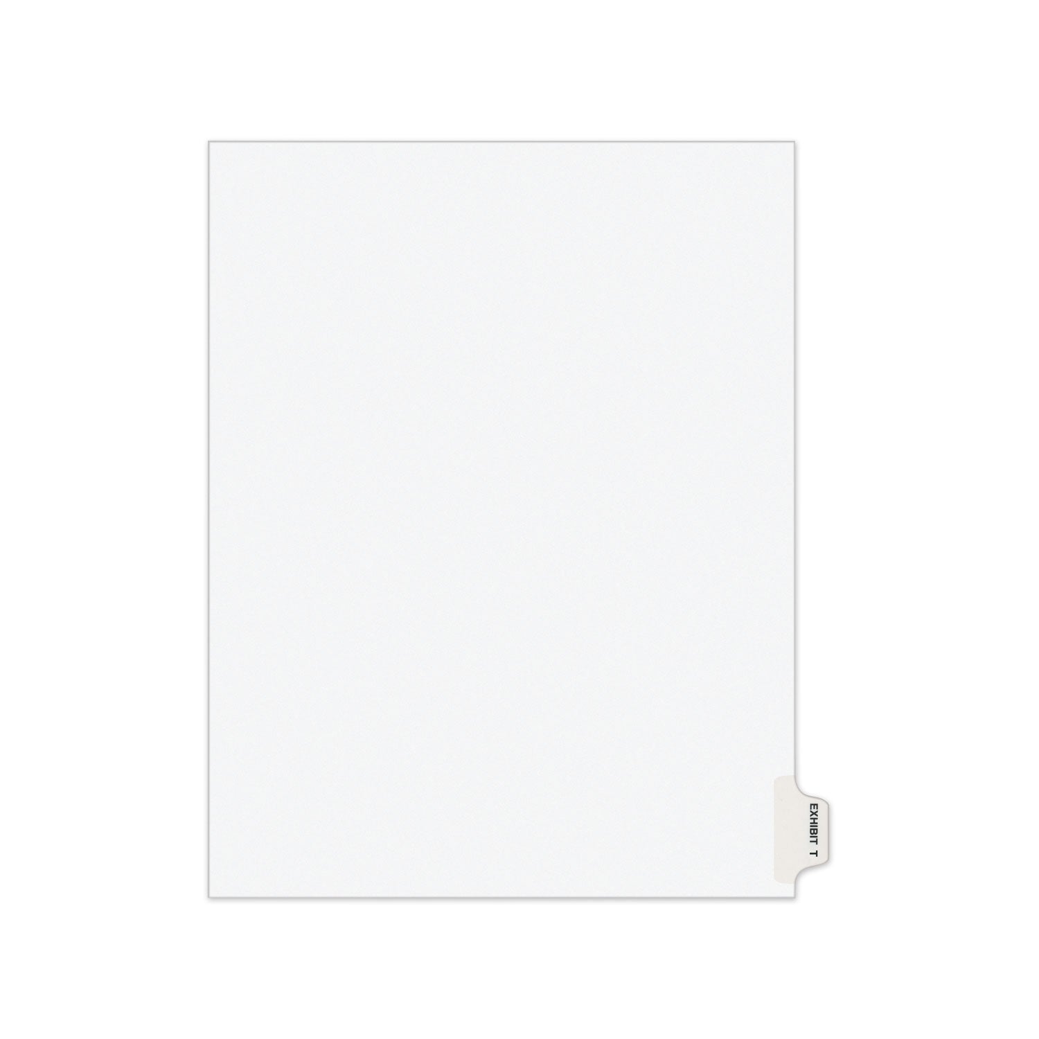 Avery Individual Legal Exhibit Dividers - Avery Style - 1 Printed Tab(s) - Character - T - 8.5" Divider Width x 11" Divider Length - Letter - White Paper Divider - Paper Tab(s) - Recycled - Reinforced Tab, Rip Proof, Unpunched - 25 / Pack