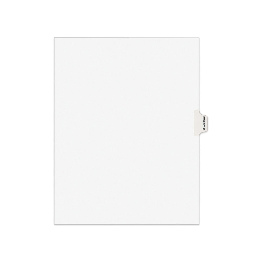 Avery-Style Preprinted Legal Side Tab Divider, 26-Tab, Exhibit E, 11 x 8.5, White, 25/Pack, (1375) - 